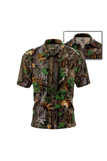 Camisa Polo Forest con Cremallera Green
